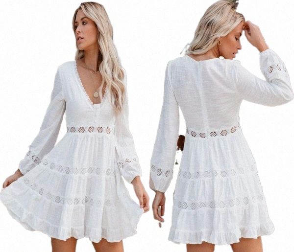 casual dresses plunge v neck women's dress spring white lace stitching high waist long sleeve mini party 2021 elegant clothes e82f#, Black;gray
casual dresses plunge v neck women's dress spring white lace stitching high waist long sleeve mini party 2021 elegant clothes e82f#, Black;gray