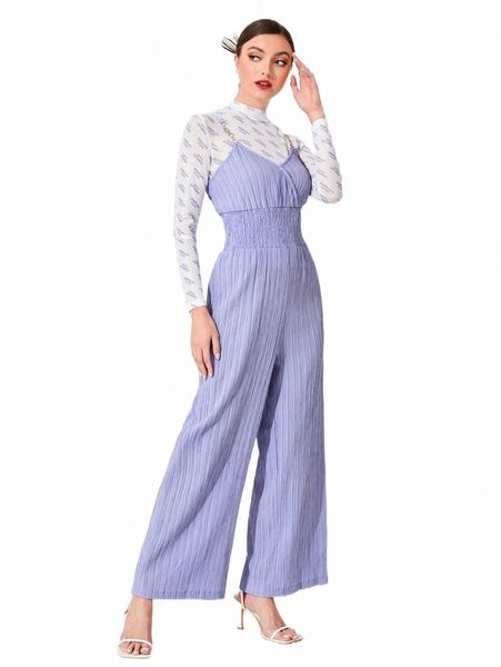 shirred waist overlap collar chain detail cami jumpsuit without tee g1hh#, Black;white
shirred waist overlap collar chain detail cami jumpsuit without tee g1hh#, Black;white