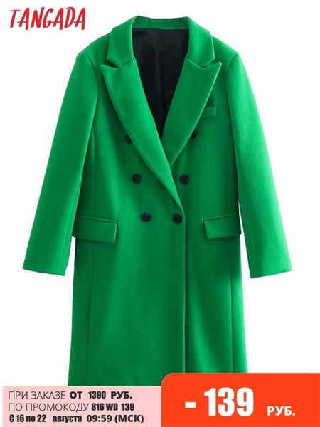 tangada women winter green thick woolen coats double breasted long sleeves pocket ladies elegant overcoat 4m60 220818, Black;brown
tangada women winter green thick woolen coats double breasted long sleeves pocket ladies elegant overcoat 4m60 220818, Black;brown