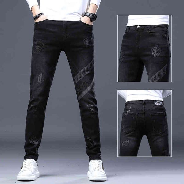men's jeans light luxury printed jeans men's autumn and winter fashion brand diamond black slim straight high-end pants kngw, Blue
men's jeans light luxury printed jeans men's autumn and winter fashion brand diamond black slim straight high-end pants kngw, Blue