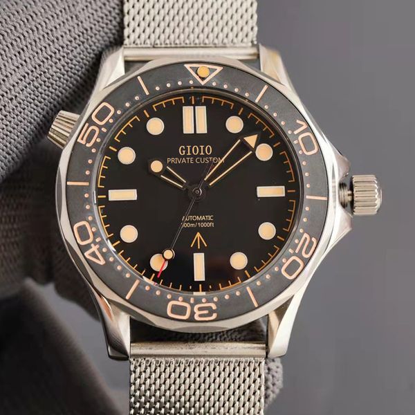 42mm automatic mechanical mens watch luxury black canvas ceramic bezel stainless steel luminous 000 888, Slivery;brown
42mm automatic mechanical mens watch luxury black canvas ceramic bezel stainless steel luminous 000 888, Slivery;brown