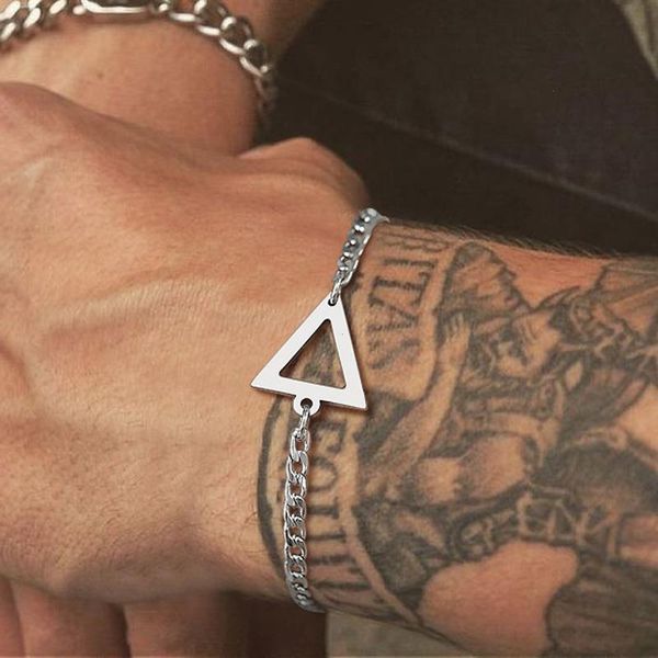 mens bracelet geometric triangle strands chain bracelets silver color stainless steel curb for men jewelry him, Black
mens bracelet geometric triangle strands chain bracelets silver color stainless steel curb for men jewelry him, Black