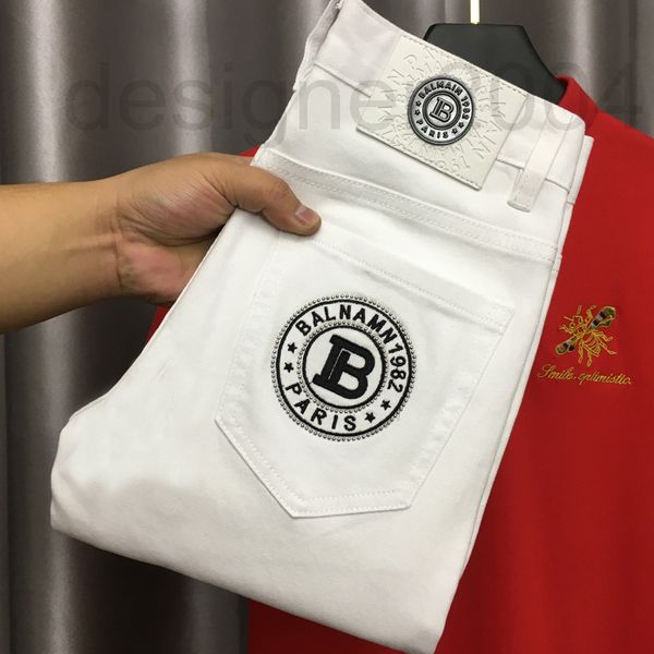 men's jeans designer european goods show thin men's spring and summer pants 2022 new embroidered jeans slim little feet elastic tr, Blue
men's jeans designer european goods show thin men's spring and summer pants 2022 new embroidered jeans slim little feet elastic tr, Blue