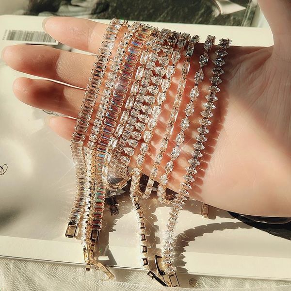 zircon tennis bracelets for strand women shining gold color single layer cz charm bracelet statement wedding party jewelry wholesale, Black
zircon tennis bracelets for strand women shining gold color single layer cz charm bracelet statement wedding party jewelry wholesale, Black