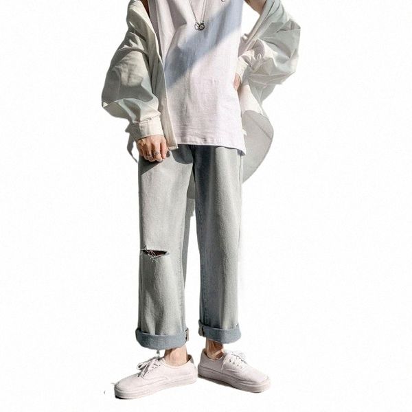 men's jeans 2022 men korean casual loose hole light color cowboy pants blue beggy homme straight denim full length trousers male s-2xl
men's jeans 2022 men korean casual loose hole light color cowboy pants blue beggy homme straight denim full length trousers male s-2xl