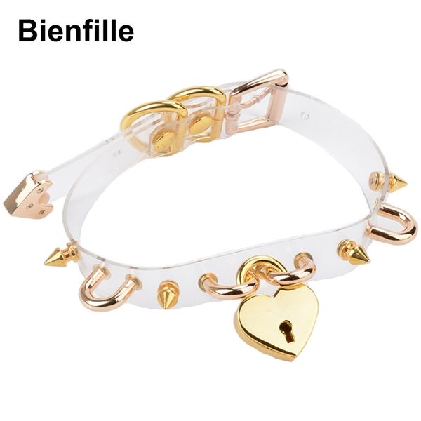 handcrafted charm choker necklace lockable heart collar clear pvc vinyl transparent choker buckle necklace with spike 220818, Golden;silver
handcrafted charm choker necklace lockable heart collar clear pvc vinyl transparent choker buckle necklace with spike 220818, Golden;silver