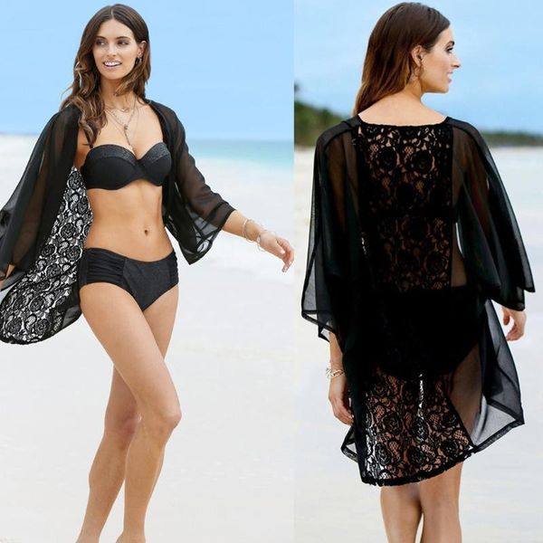 women's blouses & shirts women chiffon kimono cardigan floral lace 34 sleeve blouse summer beach cover up long boho loose ladies shirt, White
women's blouses & shirts women chiffon kimono cardigan floral lace 34 sleeve blouse summer beach cover up long boho loose ladies shirt, White
