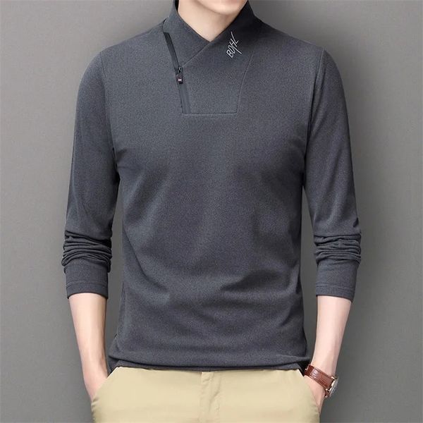 men t-shirt long sleeve solid zipper mock neck pullover male hombre warm tees autumn winter clothing camisetas 220819, White;black
men t-shirt long sleeve solid zipper mock neck pullover male hombre warm tees autumn winter clothing camisetas 220819, White;black