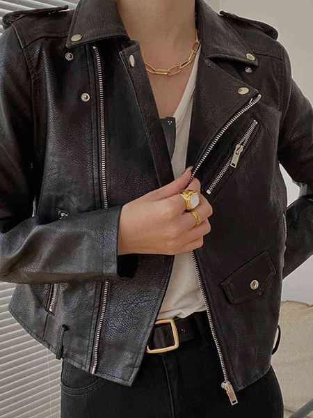 fmfssom women spring new soft faux soft leather jacket autumn fashion design motorcycle pu coat long sleeve black warm outwear t220810
fmfssom women spring new soft faux soft leather jacket autumn fashion design motorcycle pu coat long sleeve black warm outwear t220810