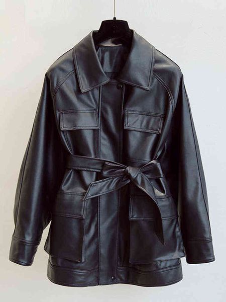 fmfssom new 2022 spring women loose pu faux soft leather jacket female black streetwear style big pockets coat windproof outwear t220810
fmfssom new 2022 spring women loose pu faux soft leather jacket female black streetwear style big pockets coat windproof outwear t220810