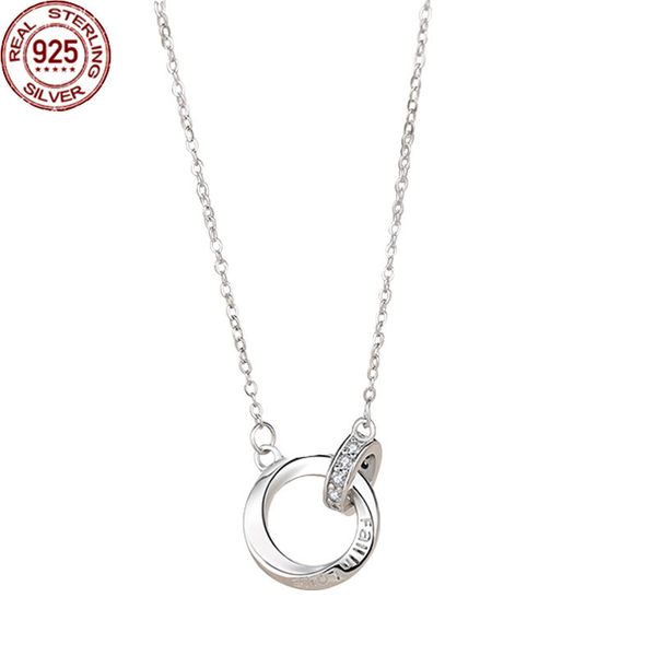 2022 mobius double ring couple necklace strands pure silver a pair of small korean version simple collarbone chain qixi valentine's day, Black
2022 mobius double ring couple necklace strands pure silver a pair of small korean version simple collarbone chain qixi valentine's day, Black