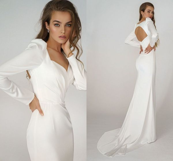 elegant long sleeves mermaid wedding dress 2022 bridal gown sweetheart ivory simple backless beach vestido de noiva, White
elegant long sleeves mermaid wedding dress 2022 bridal gown sweetheart ivory simple backless beach vestido de noiva, White
