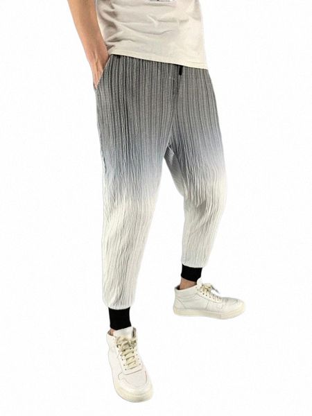 men's pants miyake fold gradient color men's trend hip-hop summer slim harem beam leg nine points in stockmen's men'smen, Black
men's pants miyake fold gradient color men's trend hip-hop summer slim harem beam leg nine points in stockmen's men'smen, Black