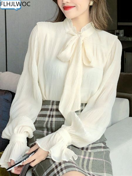bow tie women korean style design clothes flare sleeve elegant office lady cute ribbon sweet basic shirts blouses 1627 220819, White
bow tie women korean style design clothes flare sleeve elegant office lady cute ribbon sweet basic shirts blouses 1627 220819, White