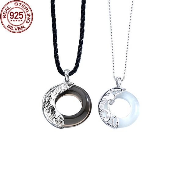 strands strings s925 sterling silver design vow of love necklace cat's eye stone lock, Black
strands strings s925 sterling silver design vow of love necklace cat's eye stone lock, Black