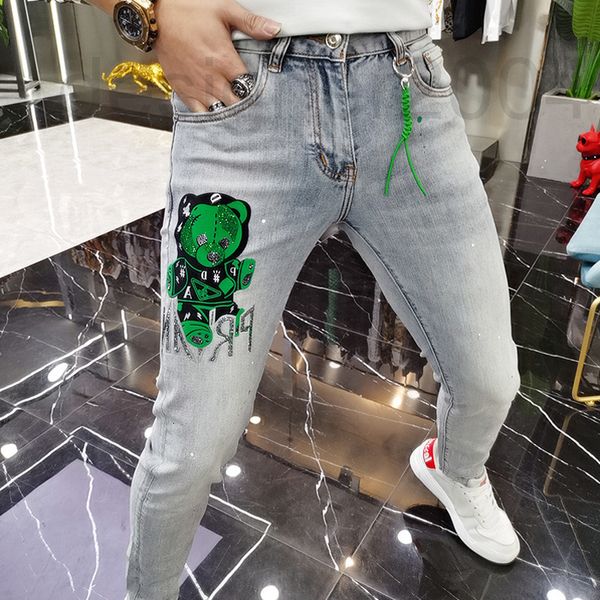 men's jeans designer european fashion brand jeans net red bear printing drill 2022 spring and summer slim fit handsome leggings men n5b, Blue
men's jeans designer european fashion brand jeans net red bear printing drill 2022 spring and summer slim fit handsome leggings men n5b, Blue