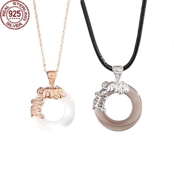 2022 cute tiger safety clasp necklace strands national tide men and women pure silver couple collarbone chain versatile obsidian pendant fem, Black
2022 cute tiger safety clasp necklace strands national tide men and women pure silver couple collarbone chain versatile obsidian pendant fem, Black