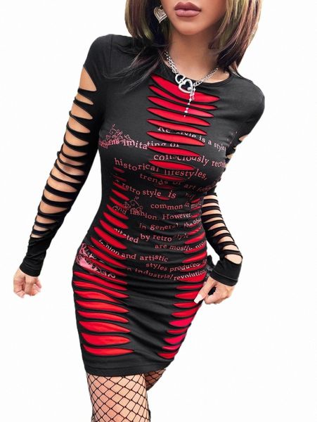 grunge colorblock slogan graphic ripped bodycon dress 307b#, Black;gray
grunge colorblock slogan graphic ripped bodycon dress 307b#, Black;gray