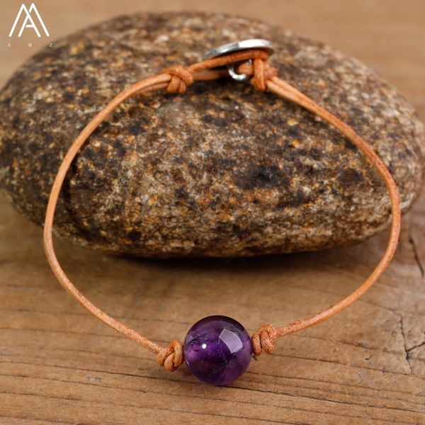 women amethysts leather bracelet strand boho simple stone bead friendship fashion woven wristaband jewelry, Black
women amethysts leather bracelet strand boho simple stone bead friendship fashion woven wristaband jewelry, Black