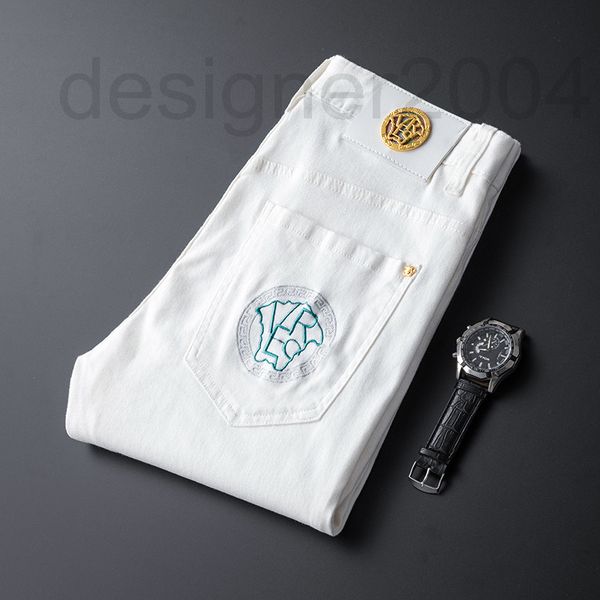 men's jeans designer high end 2022 new summer thin jeans men's white fashion brand slim fit small feet elastic casual pants s6z1, Blue
men's jeans designer high end 2022 new summer thin jeans men's white fashion brand slim fit small feet elastic casual pants s6z1, Blue