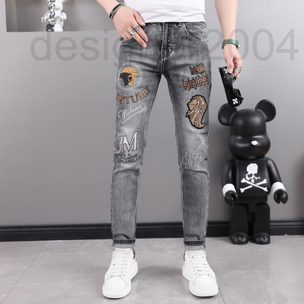 men's jeans designer embroidery trend jeans men's smoky grey slim fit small foot print summer 2022 new high-end q2dy, Blue
men's jeans designer embroidery trend jeans men's smoky grey slim fit small foot print summer 2022 new high-end q2dy, Blue
