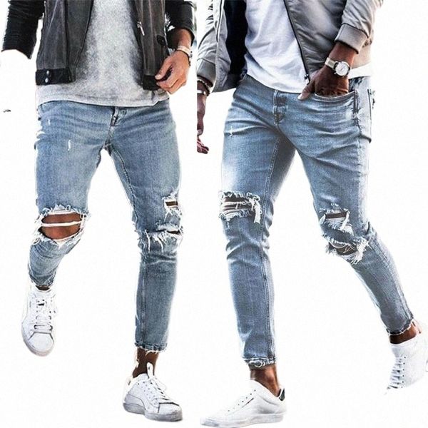 men's jeans 2022 skinny for men streetwear destroyed ripped homme hip hop broken male pencil biker stripe patch stretch pants1 a3fm#, Blue
men's jeans 2022 skinny for men streetwear destroyed ripped homme hip hop broken male pencil biker stripe patch stretch pants1 a3fm#, Blue