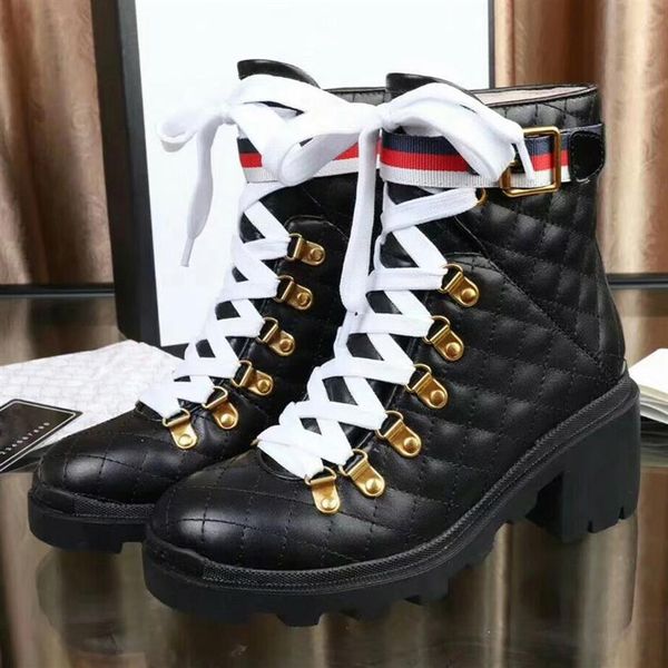 woman's leather shoes lace up ribbon belt buckle ankle boots factory direct female rough heel round head autumn winter martin267d, Black
woman's leather shoes lace up ribbon belt buckle ankle boots factory direct female rough heel round head autumn winter martin267d, Black