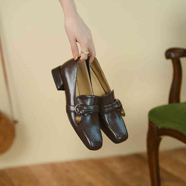 shoes low dress heel shoes women's leather thick square toe british small for professional work ydcd, Black
shoes low dress heel shoes women's leather thick square toe british small for professional work ydcd, Black