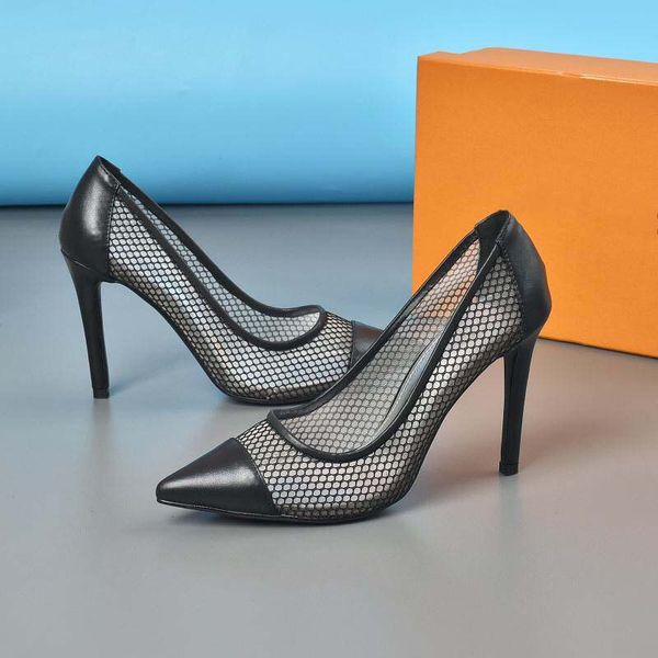 ladies designer dress shoes cutout breathable waterproof high heels toe metal luxury mesh sandals, Black
ladies designer dress shoes cutout breathable waterproof high heels toe metal luxury mesh sandals, Black