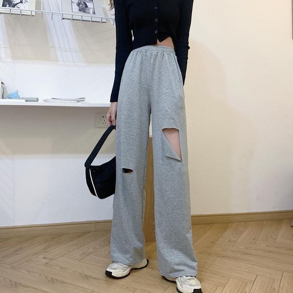 solid color wide leg pants women joggers hole elastic high waist streetwear trousers loose hip hop jogging sweatpants, Black;white
solid color wide leg pants women joggers hole elastic high waist streetwear trousers loose hip hop jogging sweatpants, Black;white