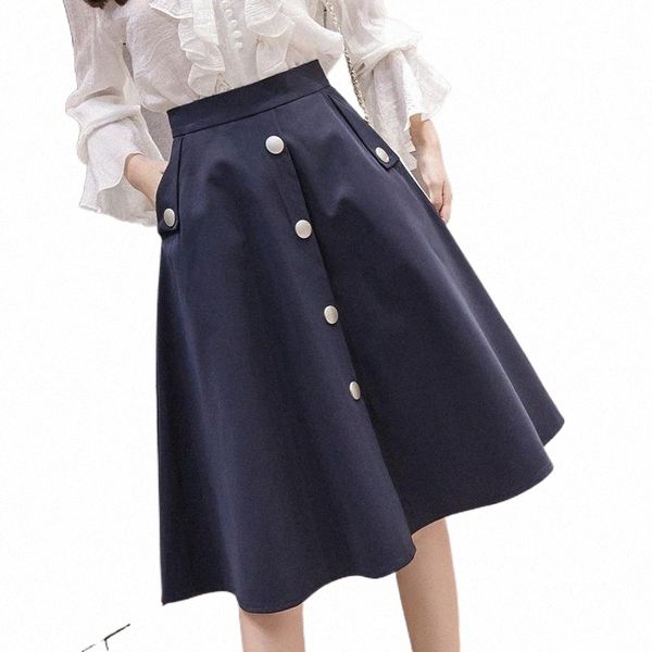skirts women's autumn midi skirt with pockets spring fashion temperament single-breasted buttons a-line full knee navy apricot 87hk#, Black
skirts women's autumn midi skirt with pockets spring fashion temperament single-breasted buttons a-line full knee navy apricot 87hk#, Black