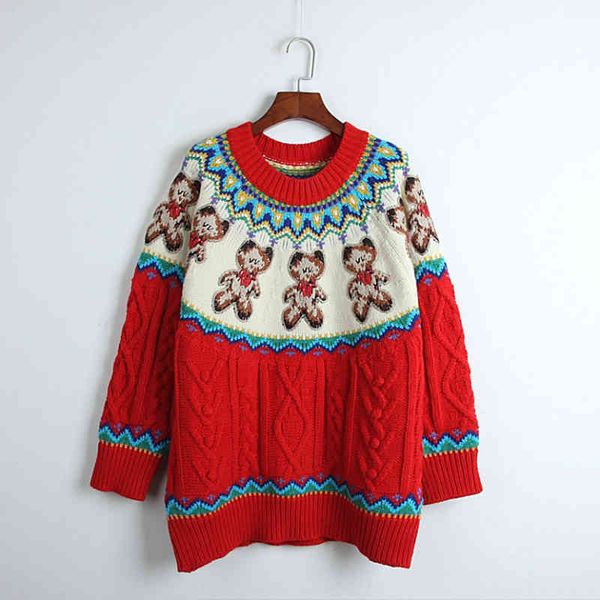 women's sweaters autumn winter thickened sweater female hand hook cartoon teddy bear round neck long sleeve pullover warm coat aq9w, White;black
women's sweaters autumn winter thickened sweater female hand hook cartoon teddy bear round neck long sleeve pullover warm coat aq9w, White;black
