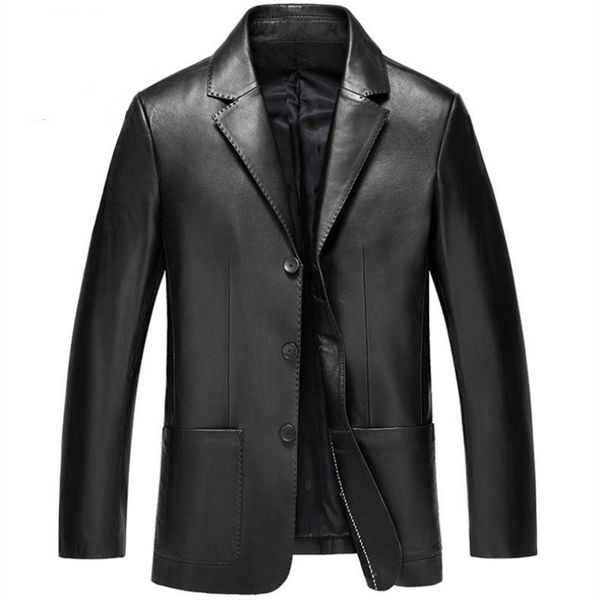 men leather jackets genuine sheepskin leather coats suits threebutton autumn casual jackets mens plus size outwear 220819, Black;brown
men leather jackets genuine sheepskin leather coats suits threebutton autumn casual jackets mens plus size outwear 220819, Black;brown