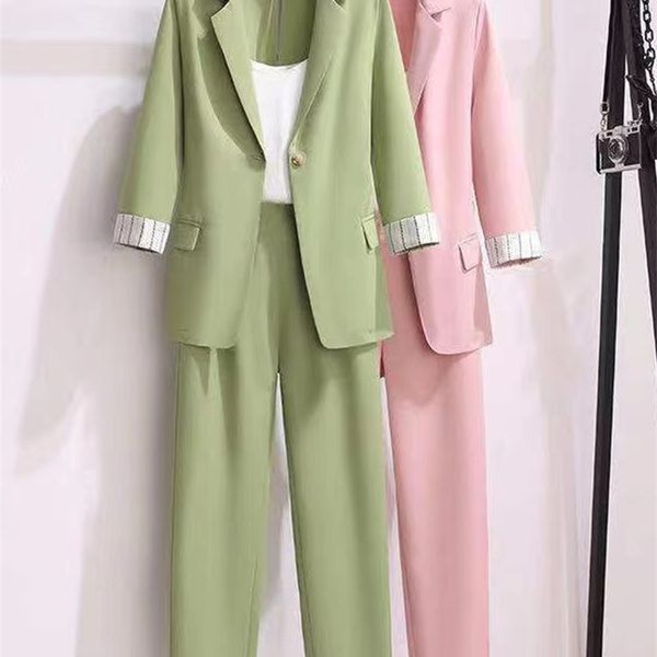 spring korean elegant women s suit female blazer leisure pants tweed jacket three piece set 220819, White
spring korean elegant women s suit female blazer leisure pants tweed jacket three piece set 220819, White