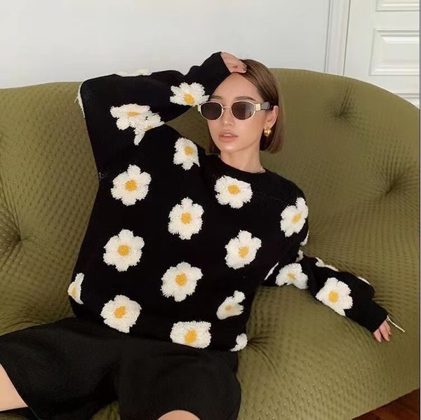 three-dimensional flower embroidery sweater women lazy niche loose pullover sweater korean version of wild sweet fashion sweater, White;black
three-dimensional flower embroidery sweater women lazy niche loose pullover sweater korean version of wild sweet fashion sweater, White;black