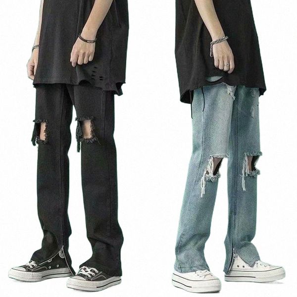 men's jeans fashion ripped men casual slim foot mouth zipper trousers hip hop male y2k clothes hole black denim pants punk hommemen, Blue
men's jeans fashion ripped men casual slim foot mouth zipper trousers hip hop male y2k clothes hole black denim pants punk hommemen, Blue