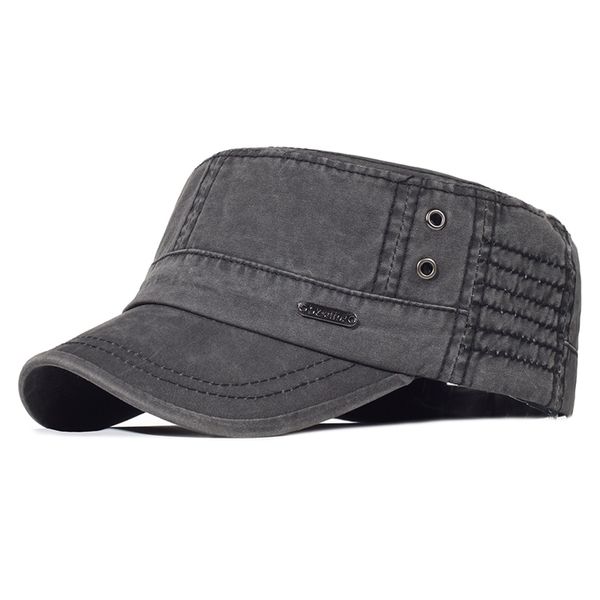 men washed cotton military hats adjustable cadet army caps unique design vintage casual flat cap with air hole black 220819, Blue;gray
men washed cotton military hats adjustable cadet army caps unique design vintage casual flat cap with air hole black 220819, Blue;gray