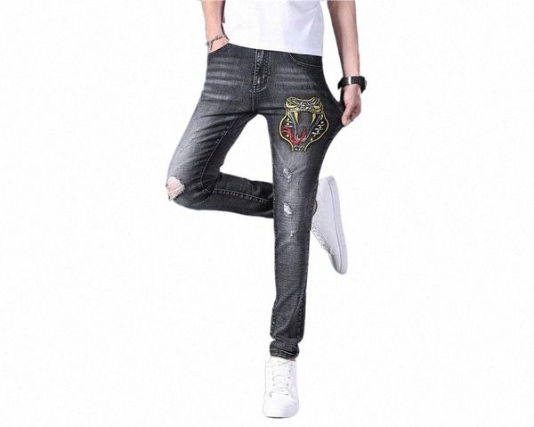 men's jeans 2022 summer hip hop mens snake embroidery skinny men casual hole washed pencil pants fashion male denim trouser1 m37a#, Blue
men's jeans 2022 summer hip hop mens snake embroidery skinny men casual hole washed pencil pants fashion male denim trouser1 m37a#, Blue