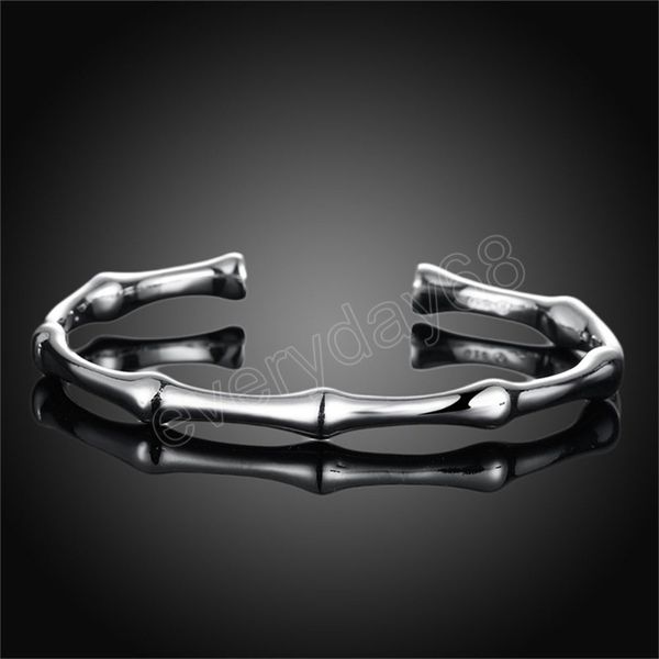 925 sterling silver bamboo joint opening cuff bracelet bangles for women wedding engagement party fashion jewelry, Black
925 sterling silver bamboo joint opening cuff bracelet bangles for women wedding engagement party fashion jewelry, Black