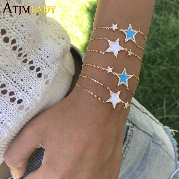 designer 2021 charm chain bracelet bangle for women girl gift christmas cz paved moon star gold filled enamel charming jewelry, Black
designer 2021 charm chain bracelet bangle for women girl gift christmas cz paved moon star gold filled enamel charming jewelry, Black