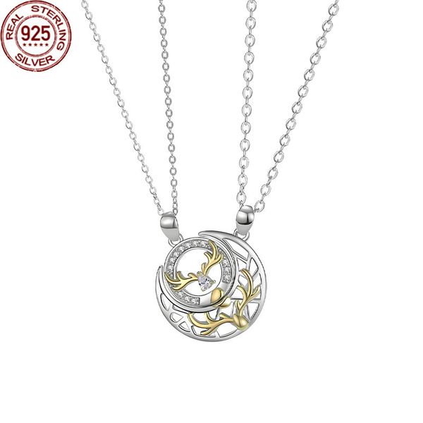 sterling silver has you all the way sun moon couple necklace strands female and male korean version antler splicing pendant valentine's, Black
sterling silver has you all the way sun moon couple necklace strands female and male korean version antler splicing pendant valentine's, Black