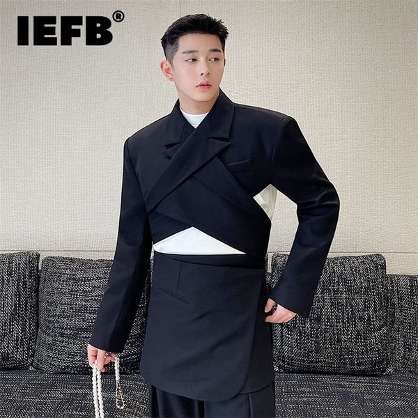iefb menswear fashion cross adjustable wearing backless blazers notched long sleeve short suit jacket male autumn 220818, Gray
iefb menswear fashion cross adjustable wearing backless blazers notched long sleeve short suit jacket male autumn 220818, Gray