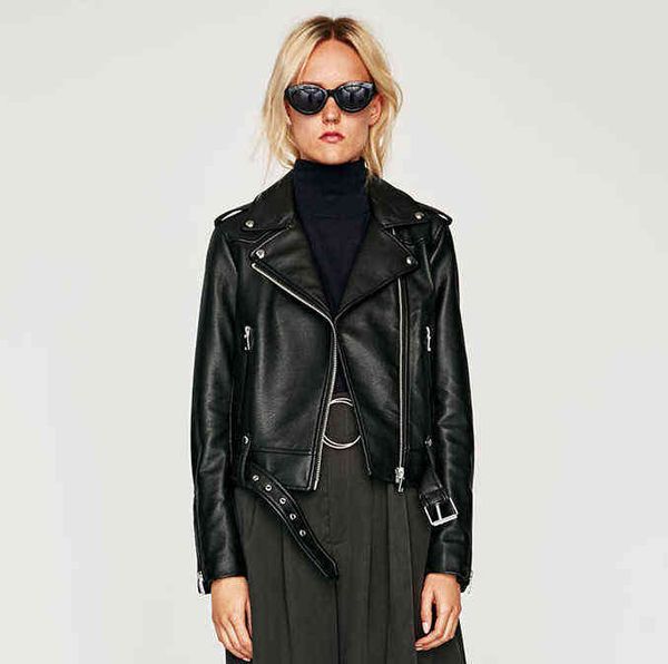 faux leather jacket for women short soft pu motorcycle biker jacket autumn black slim cool streetwear zipper punk coat outwear t220810
faux leather jacket for women short soft pu motorcycle biker jacket autumn black slim cool streetwear zipper punk coat outwear t220810
