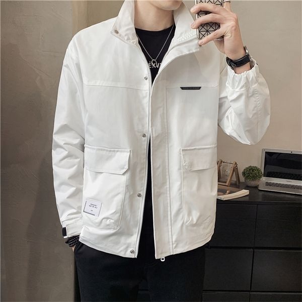 spring men s stand collar thin white jacket korean style fashion casual solid color male trend brand coat 220819, Black;brown
spring men s stand collar thin white jacket korean style fashion casual solid color male trend brand coat 220819, Black;brown