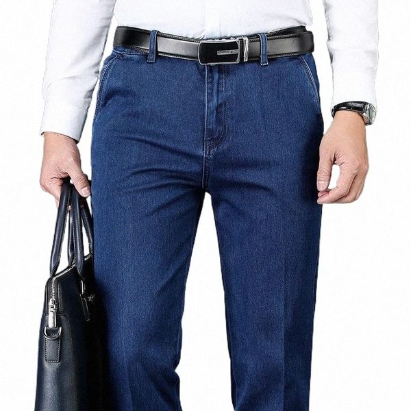 men's jeans autumn high waist men clothing business casual denim pants stretch straight trousers classic 20221 o6ny#, Blue
men's jeans autumn high waist men clothing business casual denim pants stretch straight trousers classic 20221 o6ny#, Blue