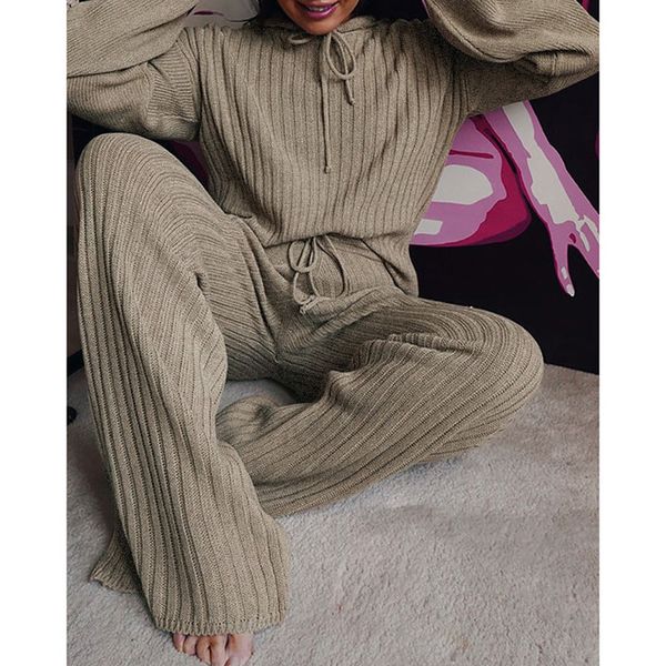 women's two piece pants autumn winter knitted two piece sweatershirt set women wide leg pants suit loose solid gray casual 2 piece set, White
women's two piece pants autumn winter knitted two piece sweatershirt set women wide leg pants suit loose solid gray casual 2 piece set, White
