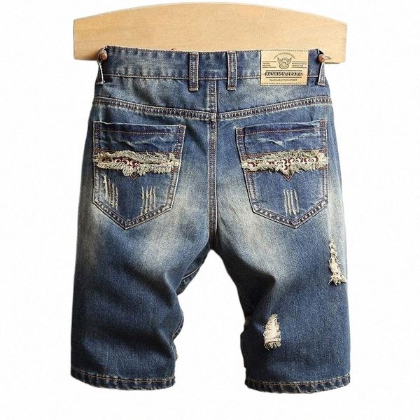 men's jeans summer men high street vintage ripped holes straight shorts fashion hip hop casual loose denim short 32yy#, Blue 
men's jeans summer men high street vintage ripped holes straight shorts fashion hip hop casual loose denim short 32yy#, Blue