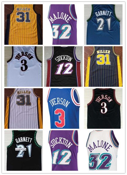 vintage allen 3 iverson jersey kevin 21 garnett basketball jerseys john 12 stockton karl reggie malone miller stitched men, Black;red
vintage allen 3 iverson jersey kevin 21 garnett basketball jerseys john 12 stockton karl reggie malone miller stitched men, Black;red