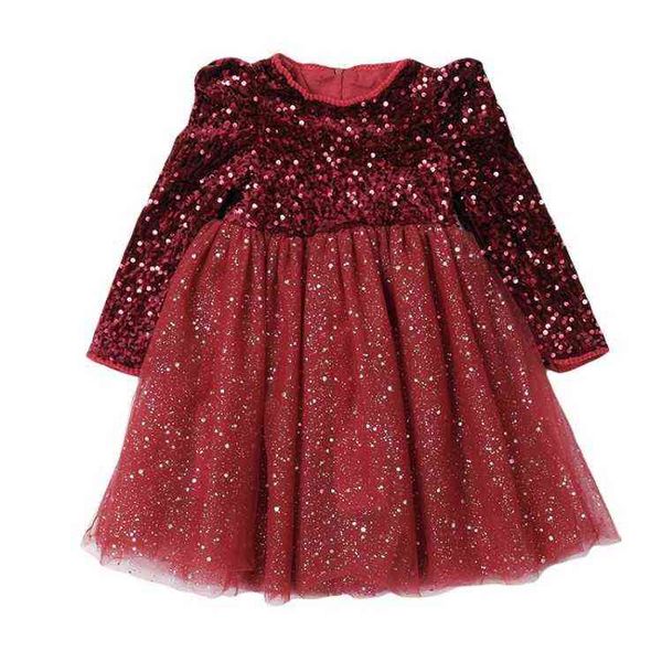 3-10 yrs autumn winter long sleeve sequined shiny dress for girls kid new year tulle cloth birthday party princess vestido y220819, Red;yellow
3-10 yrs autumn winter long sleeve sequined shiny dress for girls kid new year tulle cloth birthday party princess vestido y220819, Red;yellow