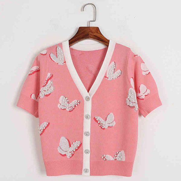 women's sweaters pink knitted short sleeve women's summer slim ice silk t-shirt cardigan small fragrance nail bead butterfly a7an, White;black
women's sweaters pink knitted short sleeve women's summer slim ice silk t-shirt cardigan small fragrance nail bead butterfly a7an, White;black